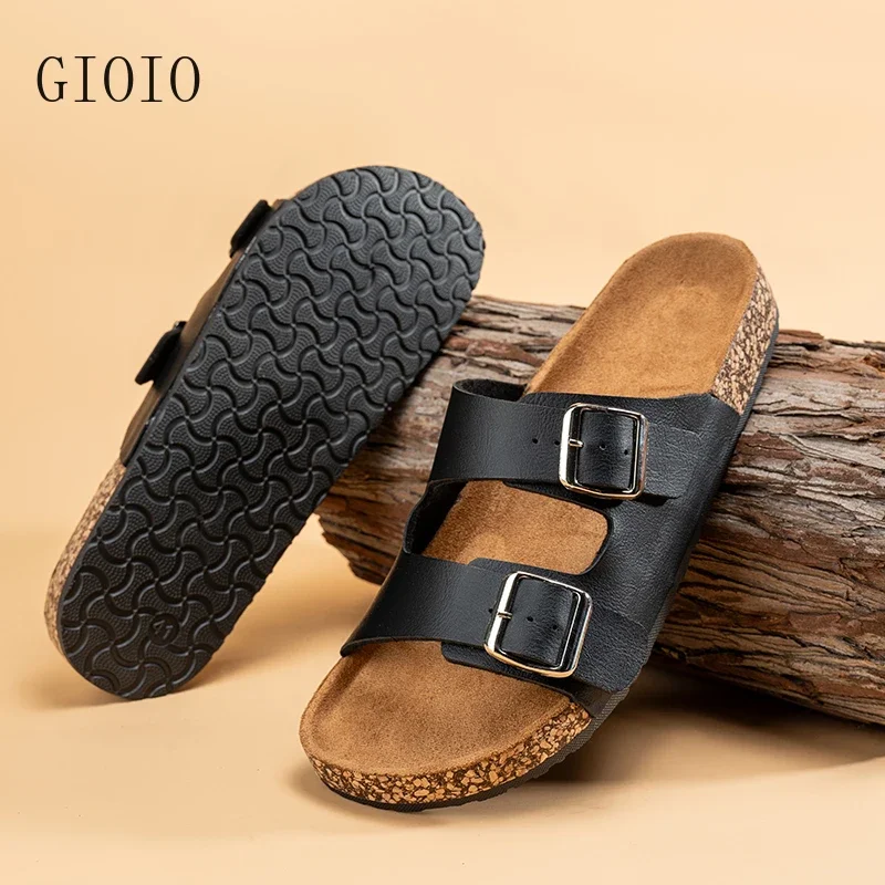 GIOIO Men's Fashionable Slippers for Home and Outdoor Waterproof Non-Slip Slip-On Fashionable Versatile Slippers