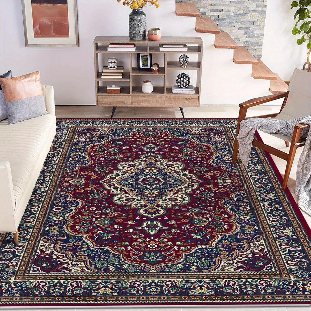 Retro Persian Ethnic Carpets Turkish Rugs for Living Room Bedside Bedroom Vintage Floor Mats Entrance Doormat Carpet Large Rug