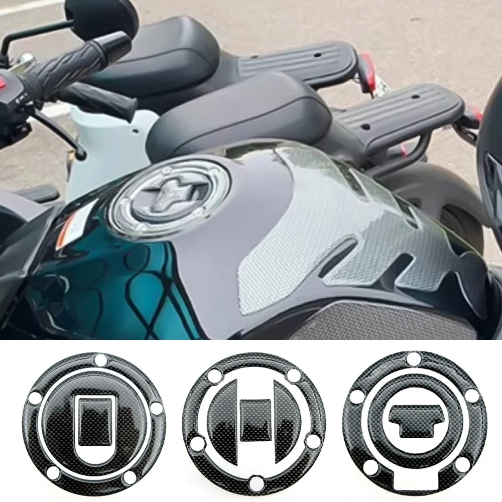 3D Motorcycle Fuel Tank Cap Sticker Carbon Fiber Protection Decals For Yamaha YZF R1 R6 MT07 MT09 Tracer 700 900 FZ1 FZ6 FZ8 view 2