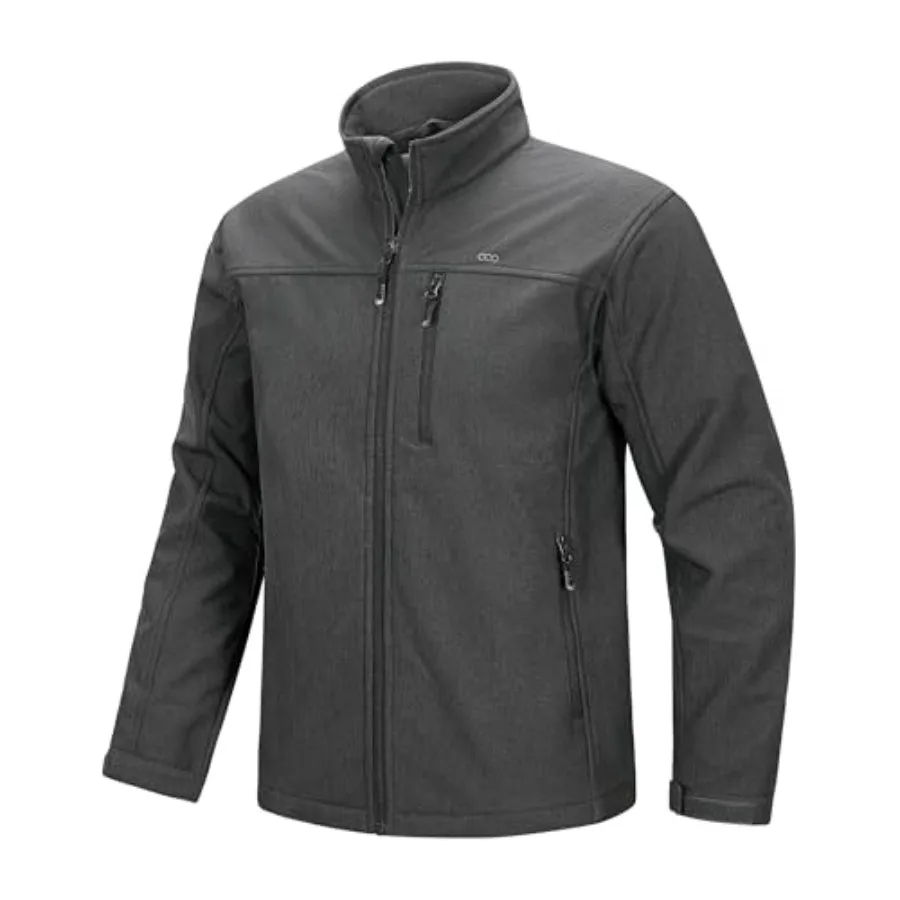 

33000Feet Men's Waterproof Softshell Jacket Warm Fleece Lined Windbreaker Lightweight Soft Shell for Travel Hiking Golf