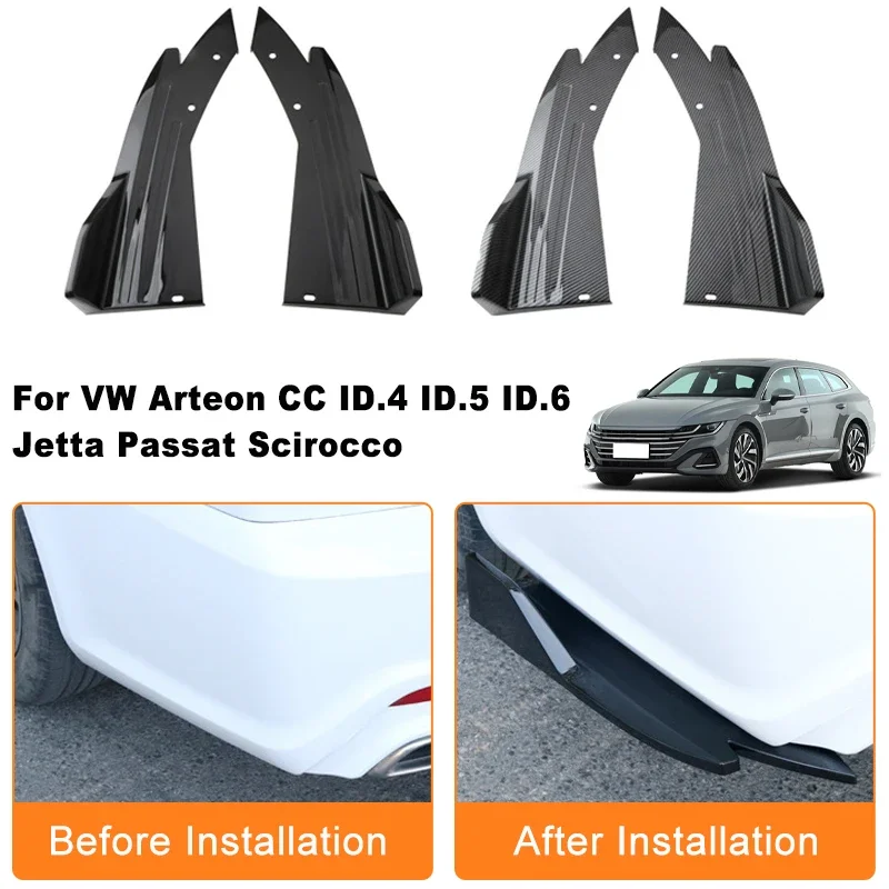 

Car Rear Bumper Spoiler Lip Diffuser Side Skirt Splitter Wrap Angle Anti-Crash For VW Arteon CC ID.4 ID.5 ID.6 Jetta Passat