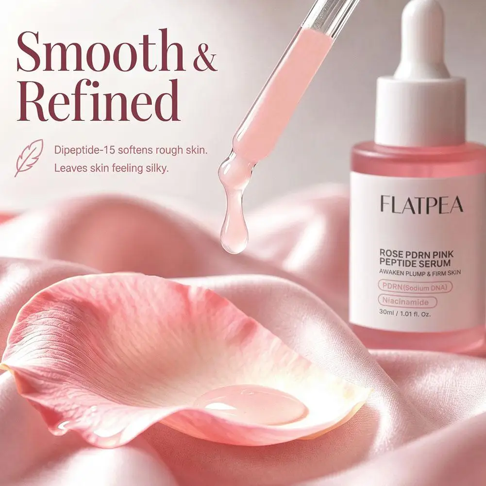Rose PDRN Pink Peptide Glow Facial Serum,for Dull Skin Boosts Elasticity Skin Renewal Repair Lift Firming,Korean Beauty Product