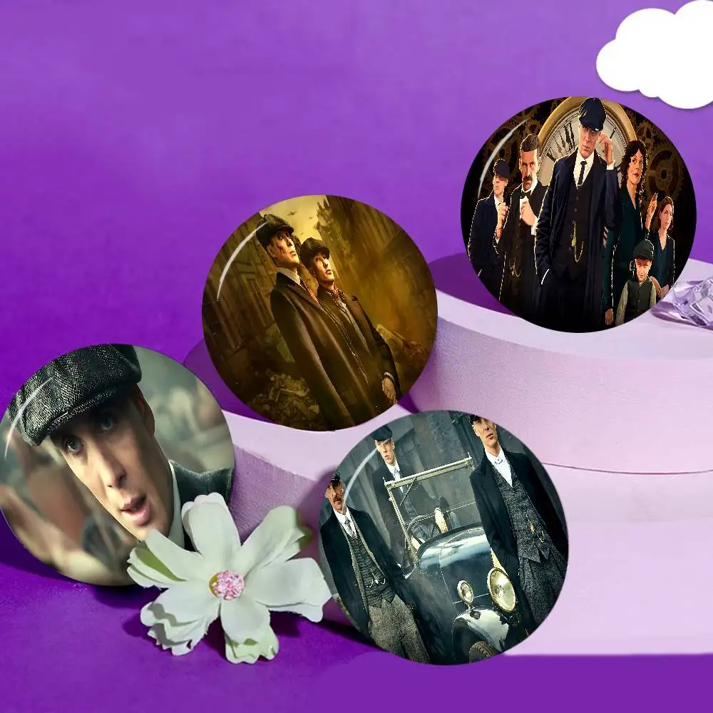 Movie P-Peaky B-Blinders Creative Pins Funny Round Snap-in Brooch Badge Backpack Hat Accessories Jewelry Gifts for Friend