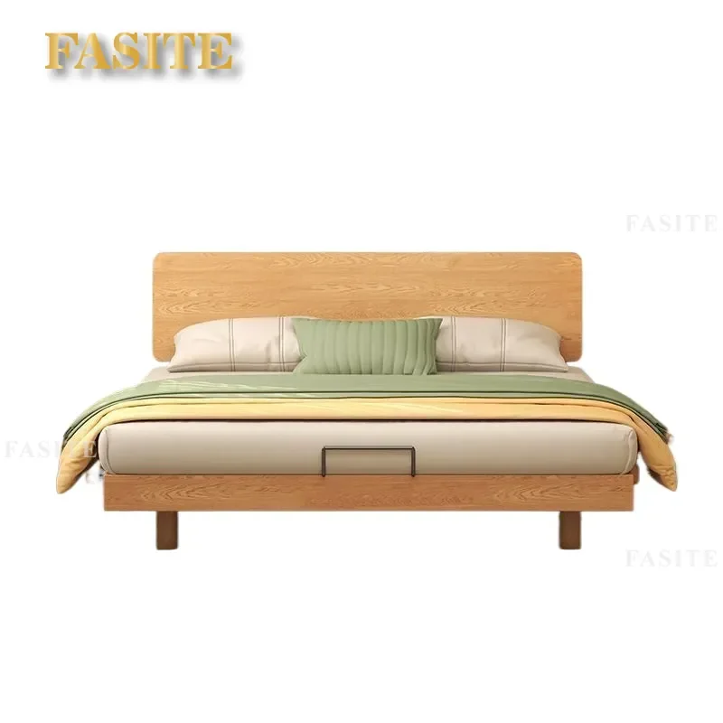 For Solid Wood Bed Frame Wide Whole Board Bold Legs Log Eco Friendly No Odor Master Bedroom Second Bedroom Self Built House