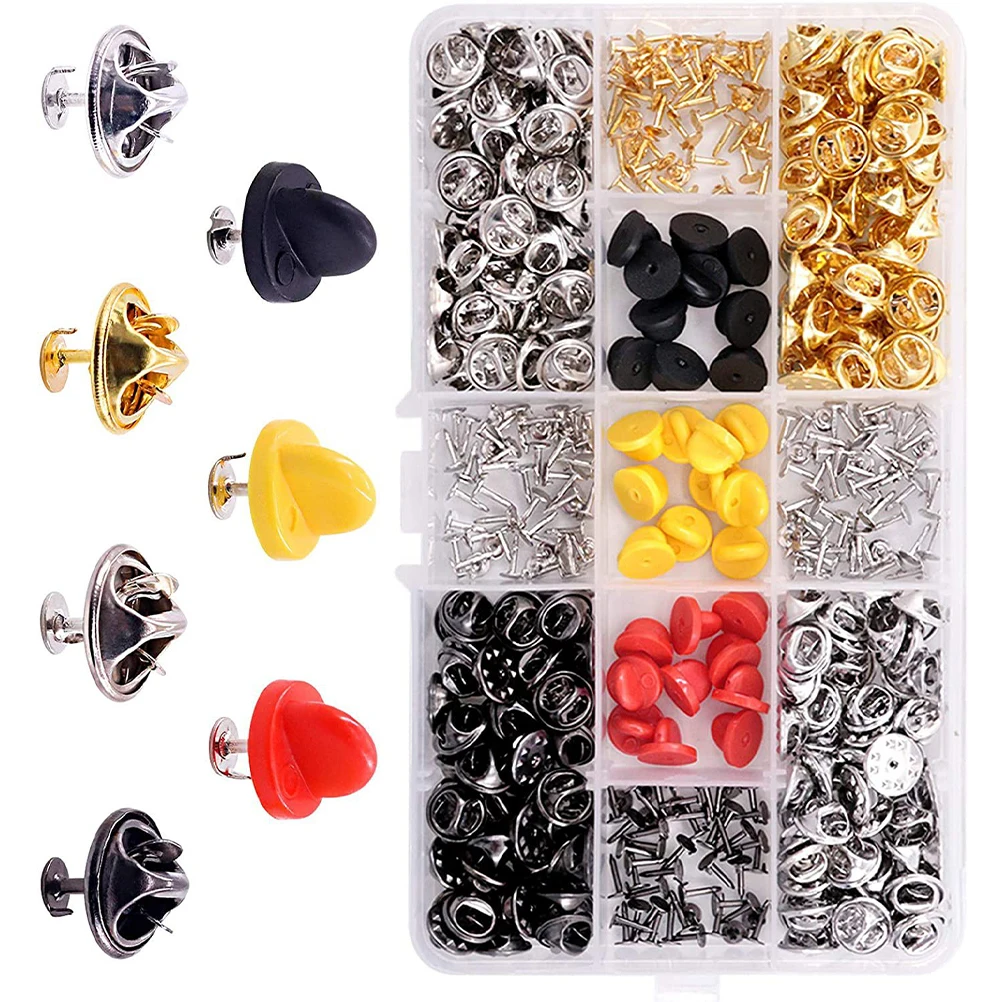 

430pcs Butterfly Hat Pin Set Brooch Backings Enamel Locking Lapel Pins Badge Rubber Iron Jewelry Making Crafts Practical Useful