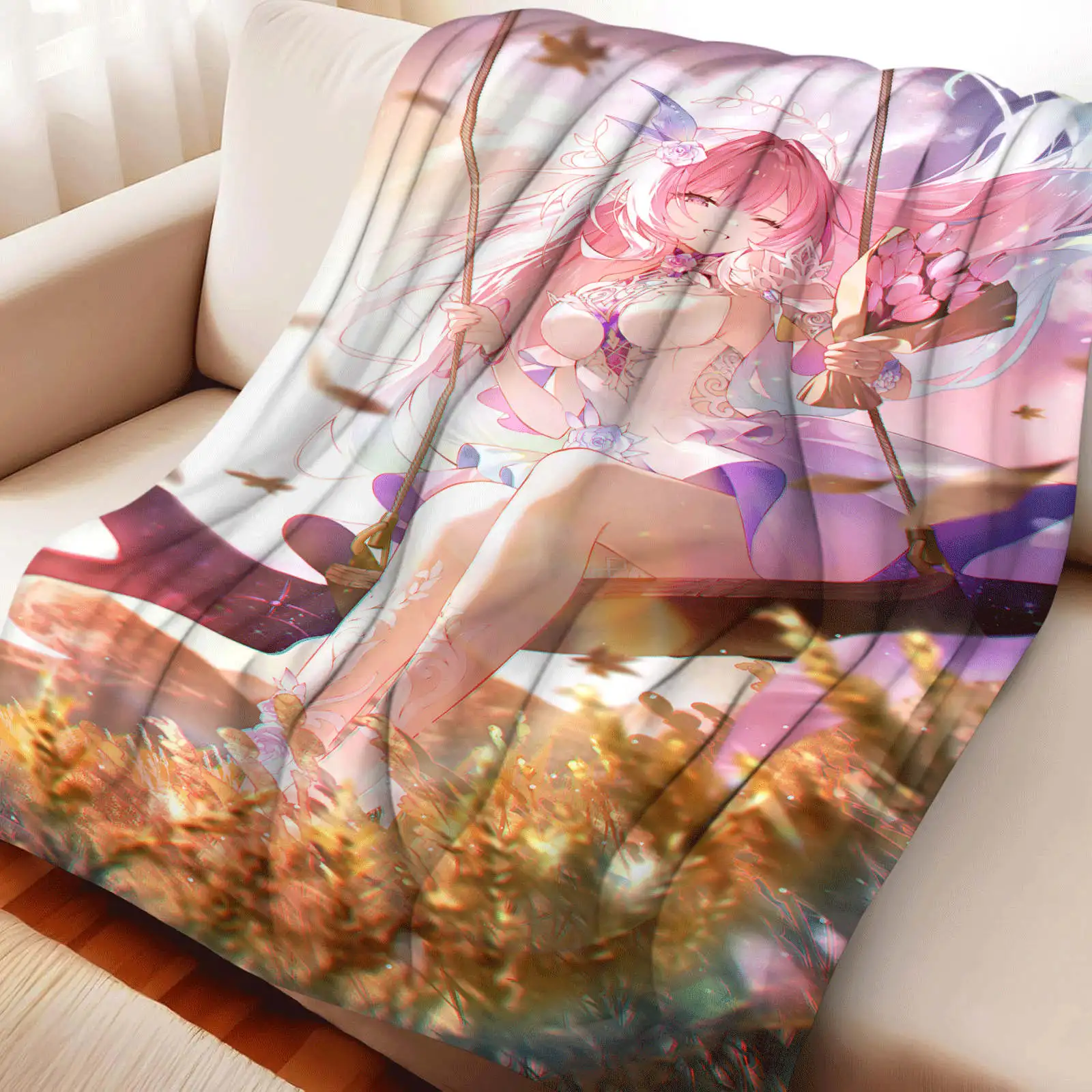 

Game Honkai Star Rail Cyrene Blanket Warm And Soft Suitable For Bedroom Living Room Sofa Bed