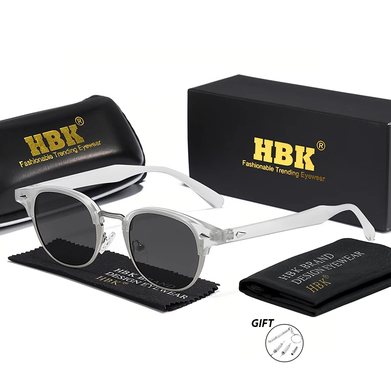 HBK Classic Men Prescription Sunglasses Round Frame Customized Optical Sun Glasses Women Business Outdoor Driving Eyewear - Image 2