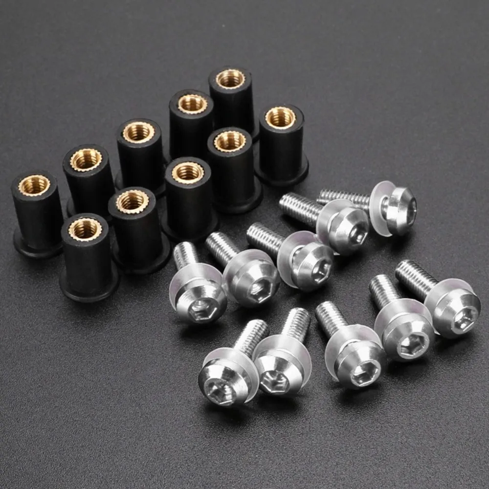 2024 For BMW F650GS F800GS F800R R1200R R1200GS S1000R S1000XR K1300R R nine T Scrambler 5MM 10PCS Windshield Deflectors Bolts