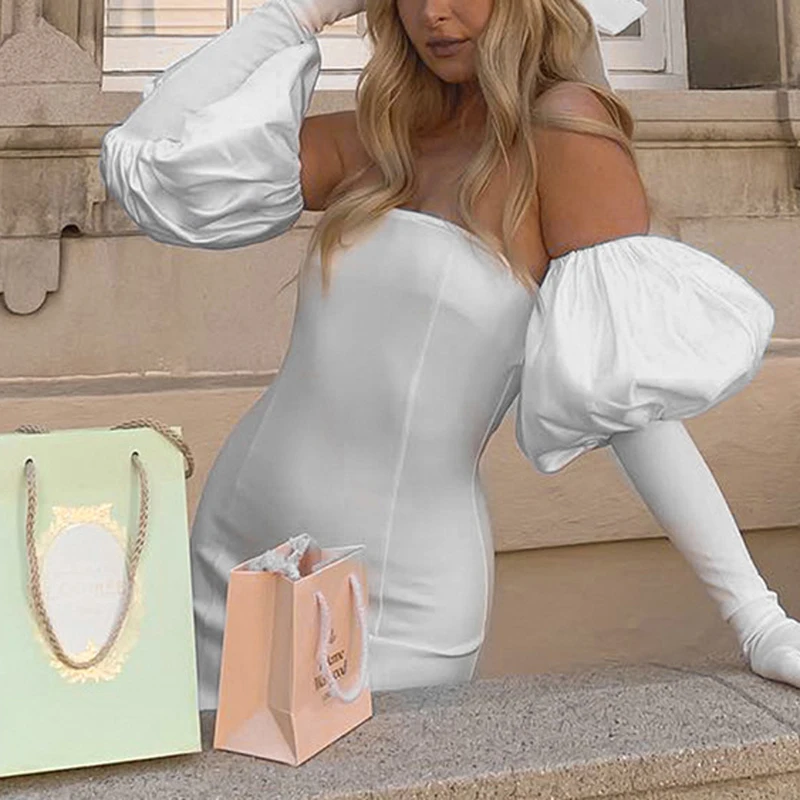 Frauen weiße Handschuhe Kostüm lange Oper Party Handschuhe einfarbige Puff Satin Handschuhe Kostüme Ellenbogen Länge Kostüm Zubehör