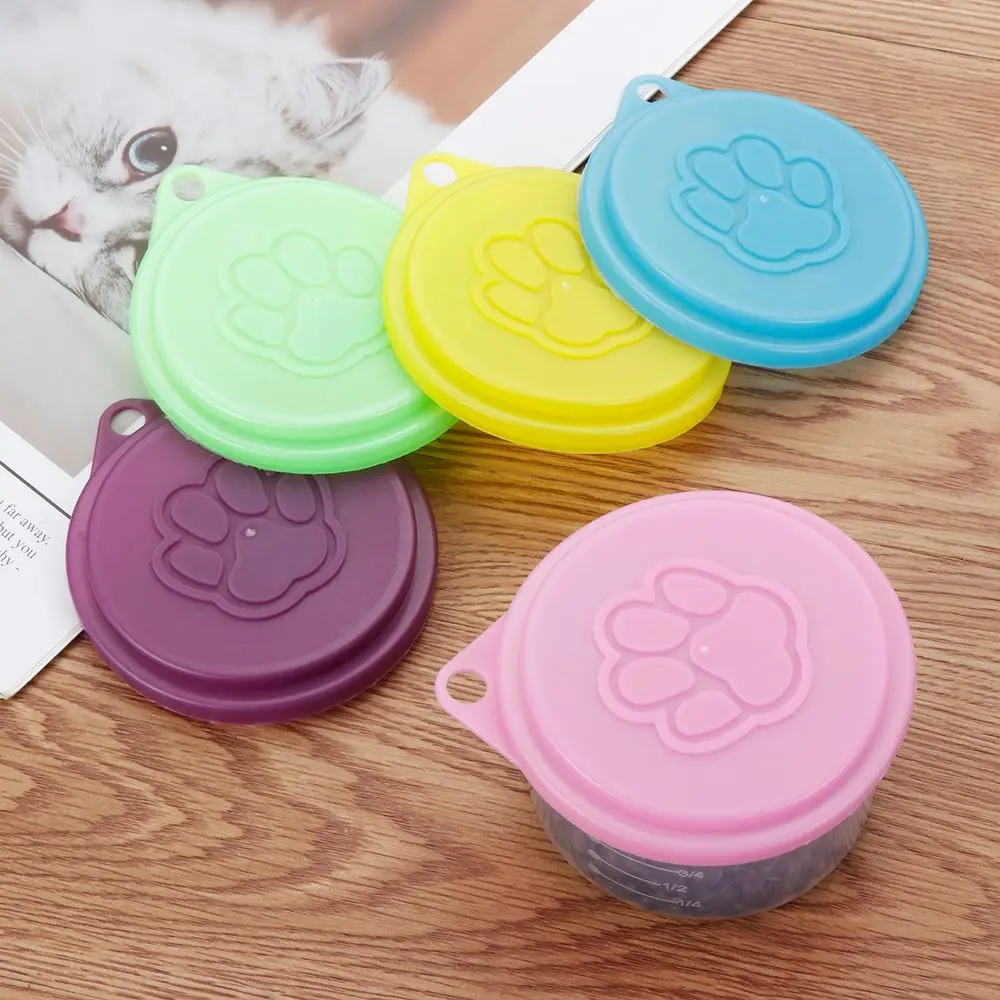 1/3/5 PCS Pet Food Tin Cover Plastic Lids Can Caps Fresh Top Covers Storage Reusable Food Storage Keep Fresh Tin Cover Cans Cap