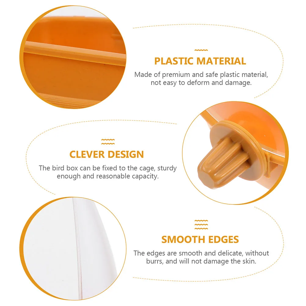 

2Pcs Parakeet Cage Feeder Non Breakable Material Easy Clean Fill Bird Food Storage Container Supplies Bird Feeder