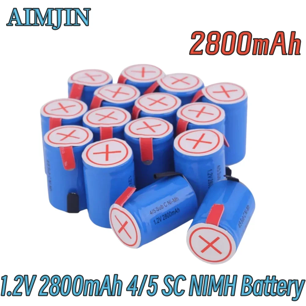 

1.2V New 4/5SC Sub-C NIMH Battery 1.2V 2800mAh Rechargeable NiMH Battery with Soldered Lugs