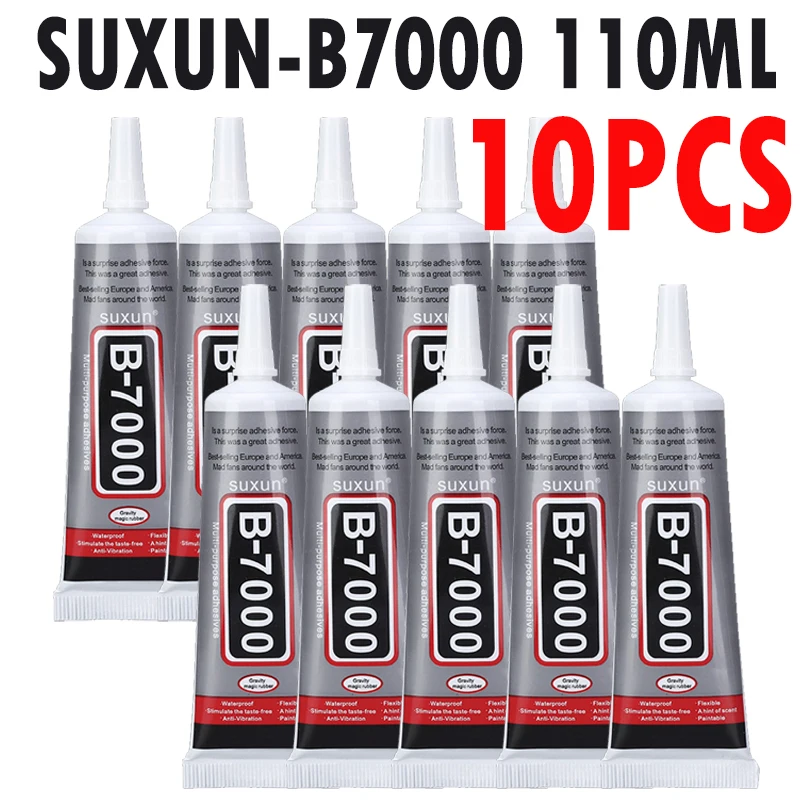 10pcs SUNXUN B7000 Liquid Glue Transparent Phone Screen Repair Jewelry Diy Accessories Multipurpose Adhesive With Needle 110ml