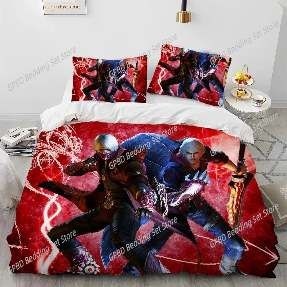 Game D-Devil May Cry DMC Gamer Bedding Set Duvet Cover Bed Set Quilt Cover Pillowcase Comforter king Queen Size Boys Adult