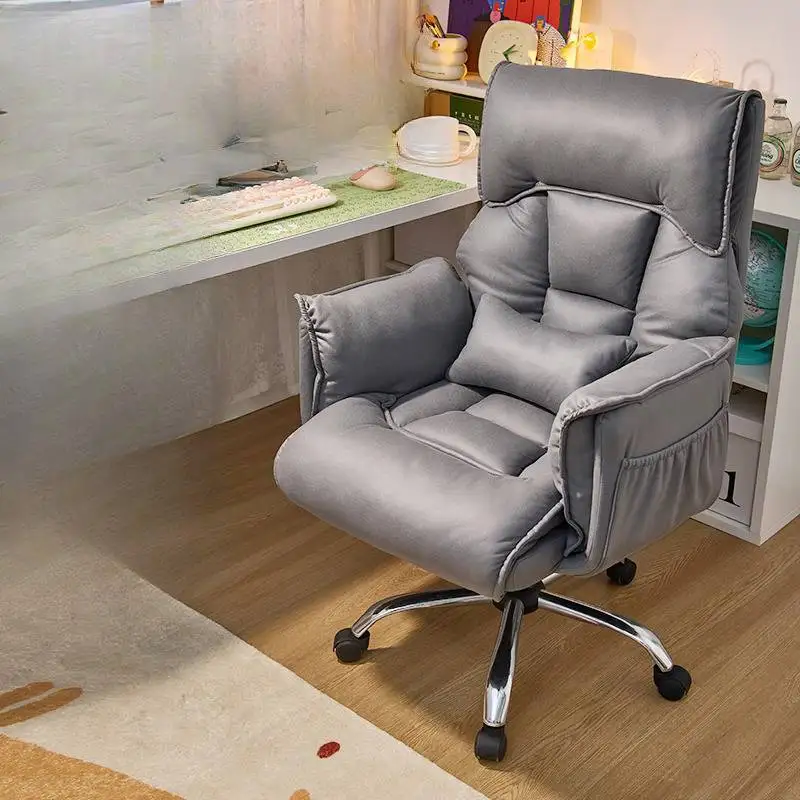 Massaggiatore regolabile Sedia da ufficio Ruote per piedi per ragazza grigia Sedia per computer di design Braccio rilassante Bianco Bureau Stoel Mobili per ufficio