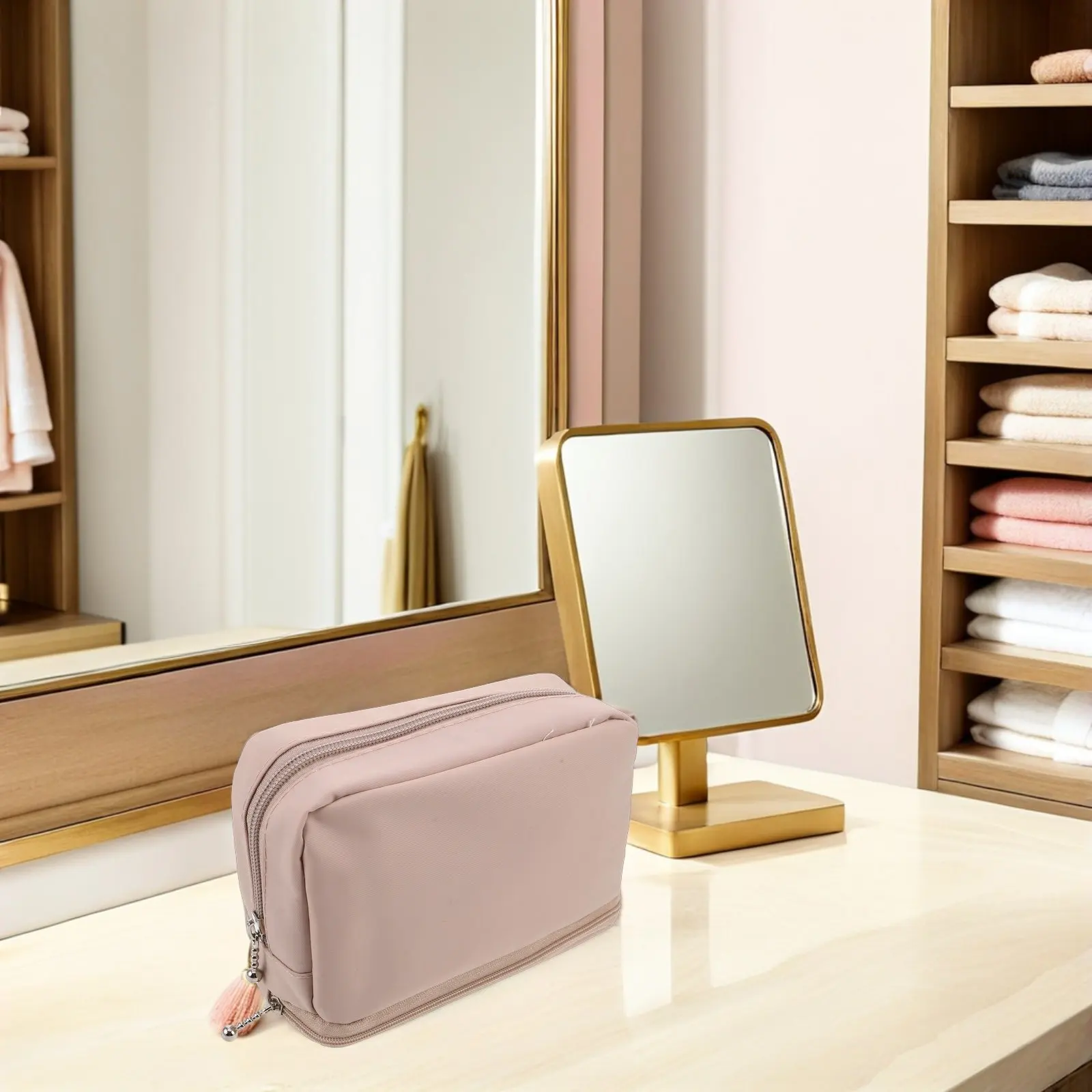 

Многофункциональный футляр для кистей для макияжа, портативная тонкая дорожная косметичка, водонепроницаемый органайзер на молнии для женщин