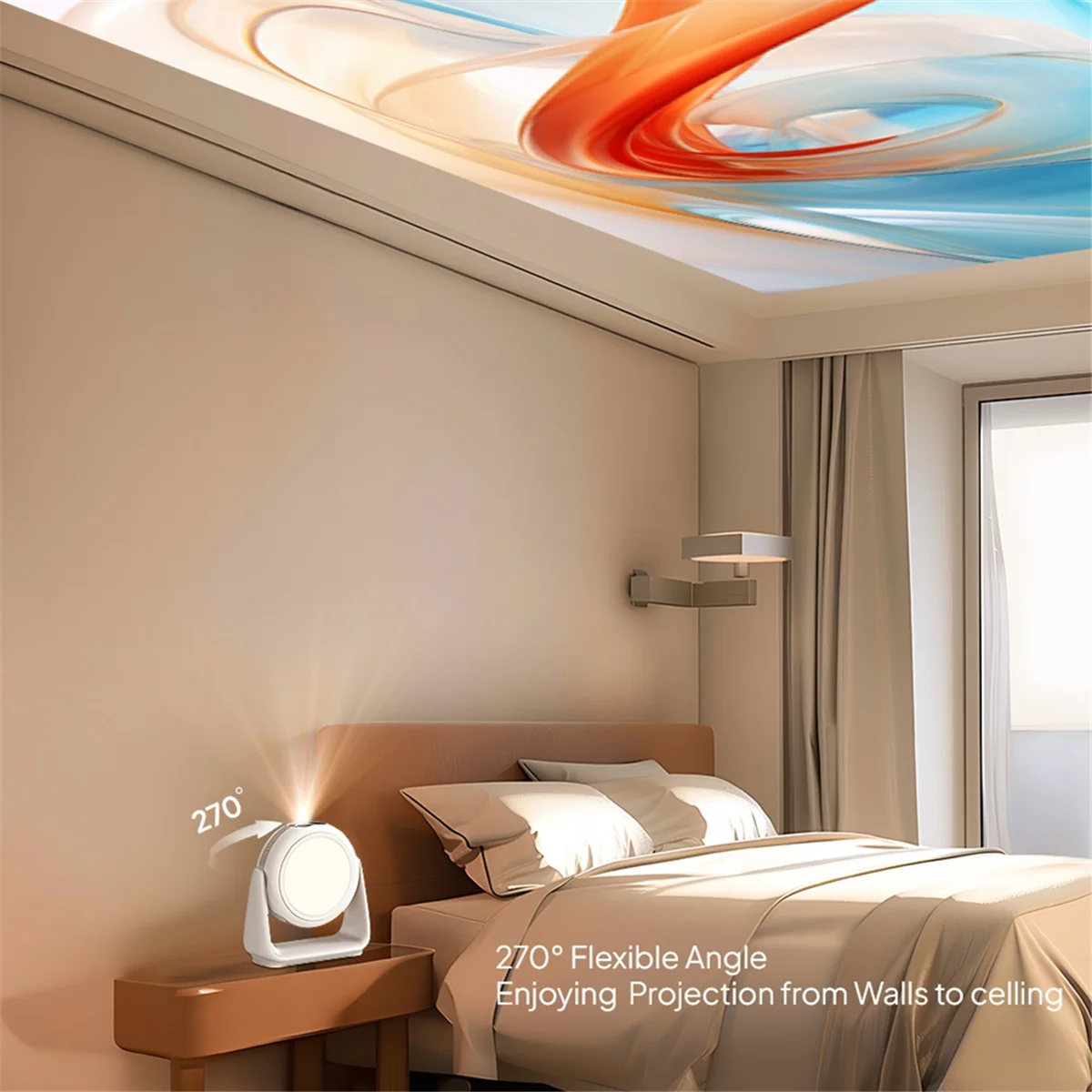 COTS-tSmart Android 11.0 1080P Projector with 5G WiFi Lamp Portable Projectors 4K Support HD Video Home Projector US