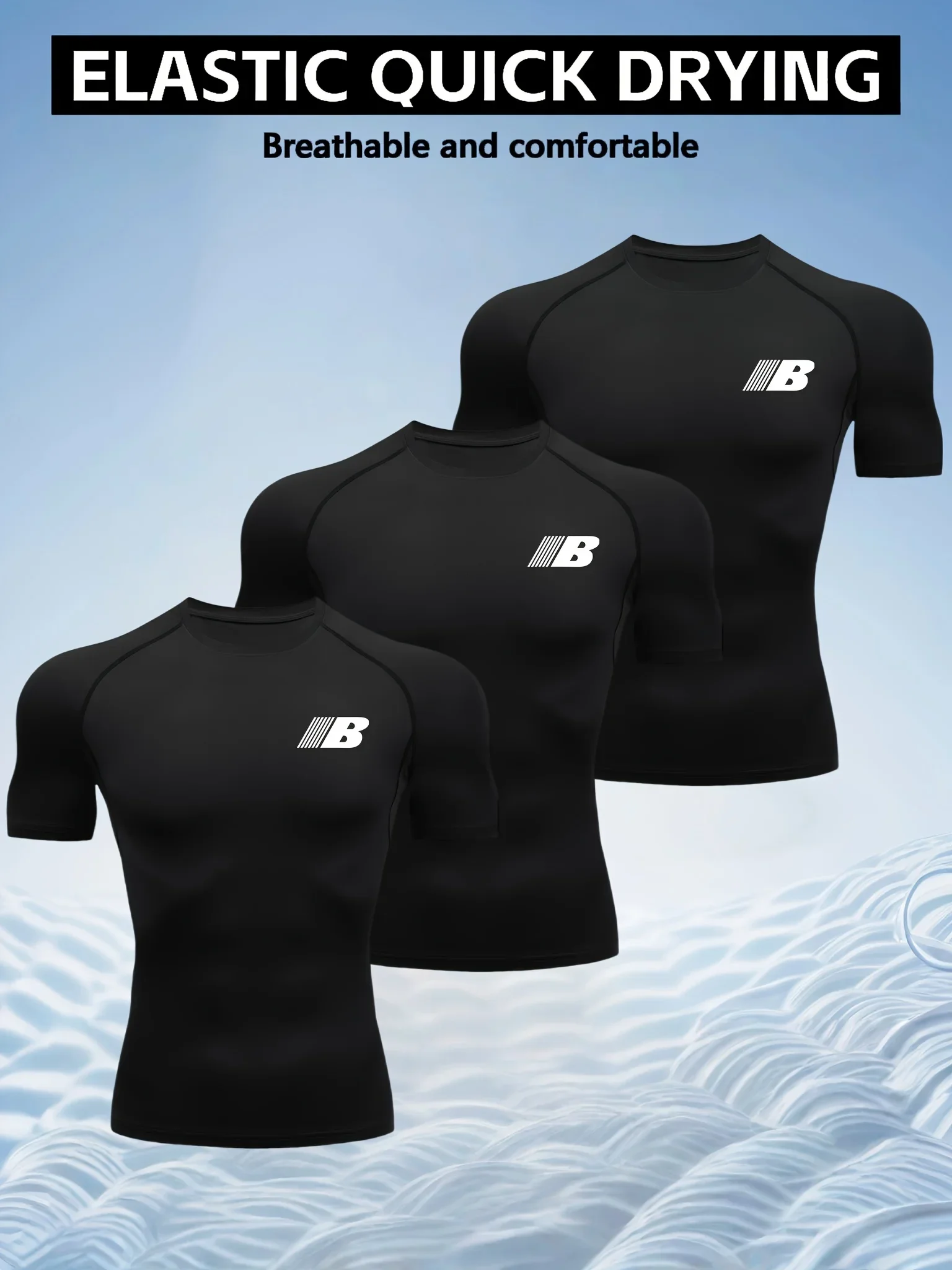 Triplet Men's Compression Printed T Shirt Summer Sportswear Running T-shirt Elastic Quick Dry Sport Gym Fitness TShirts Men