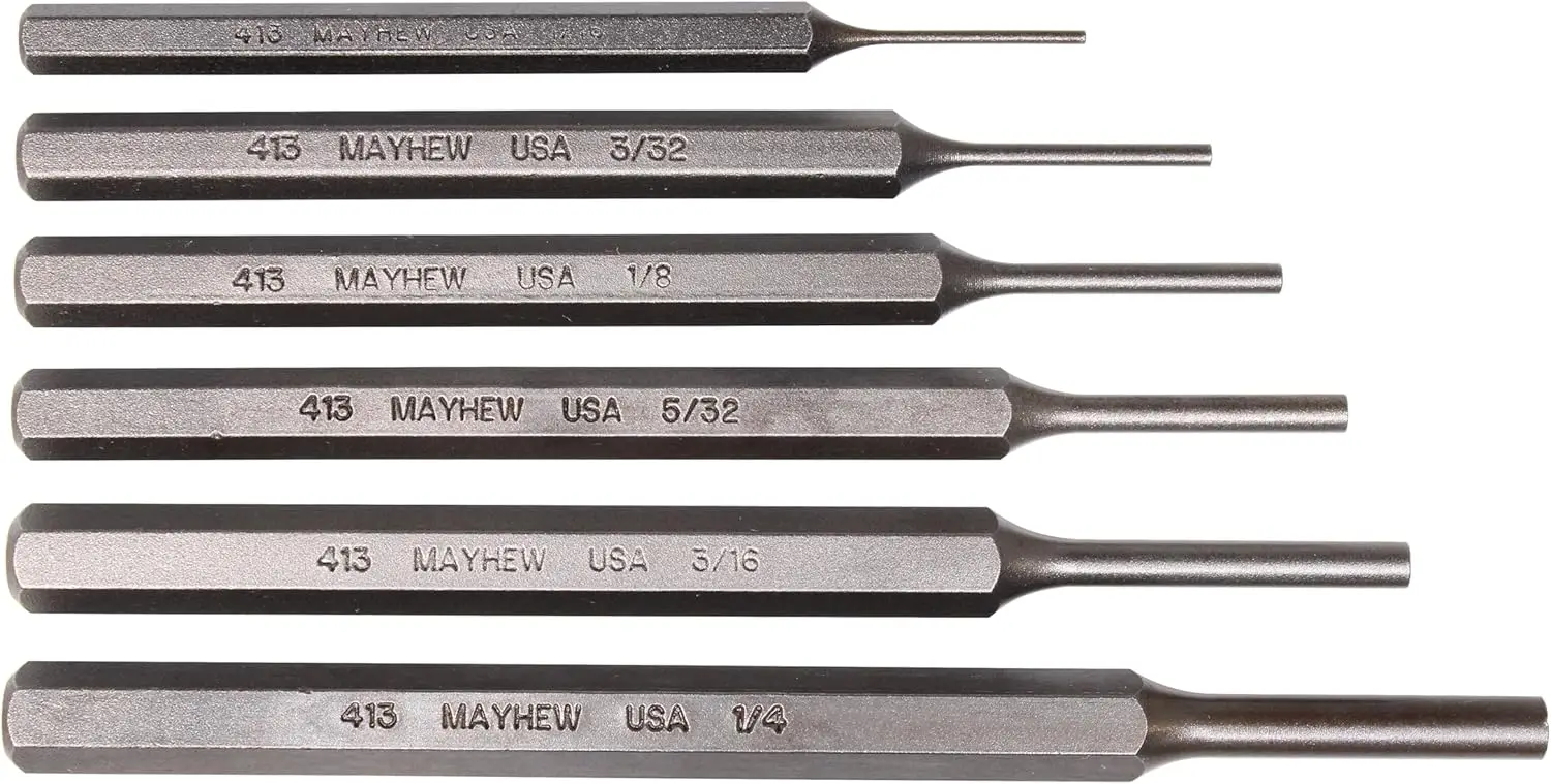 

89035 SAE Pin Punch Set Carded, 6-Piece, Shot-Blast Finish