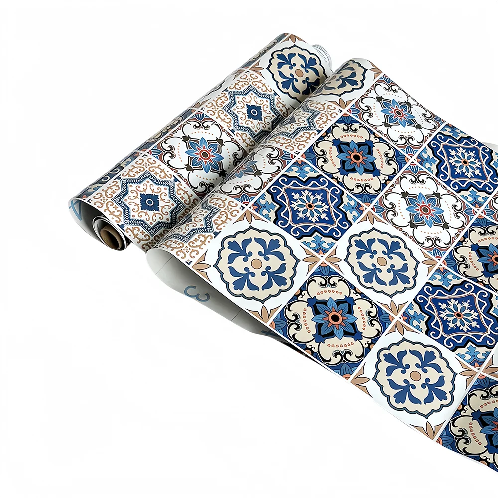 Azulejo de cozinha impermeável à prova de óleo auto-adesivo papel de parede grosso resistente ao calor adesivo adequado para móveis de cozinha banheiro