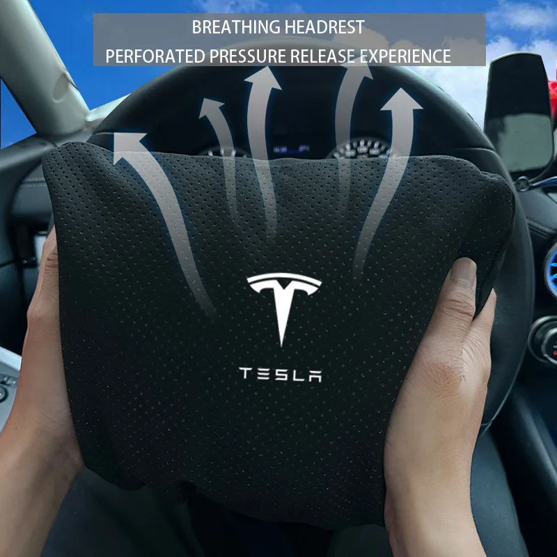 

For Tesla Model 3 S X Model Y Juniper Highland 2026 Accessories Summer Breathable Headrest Neck Pillow Waist Pillow Interior