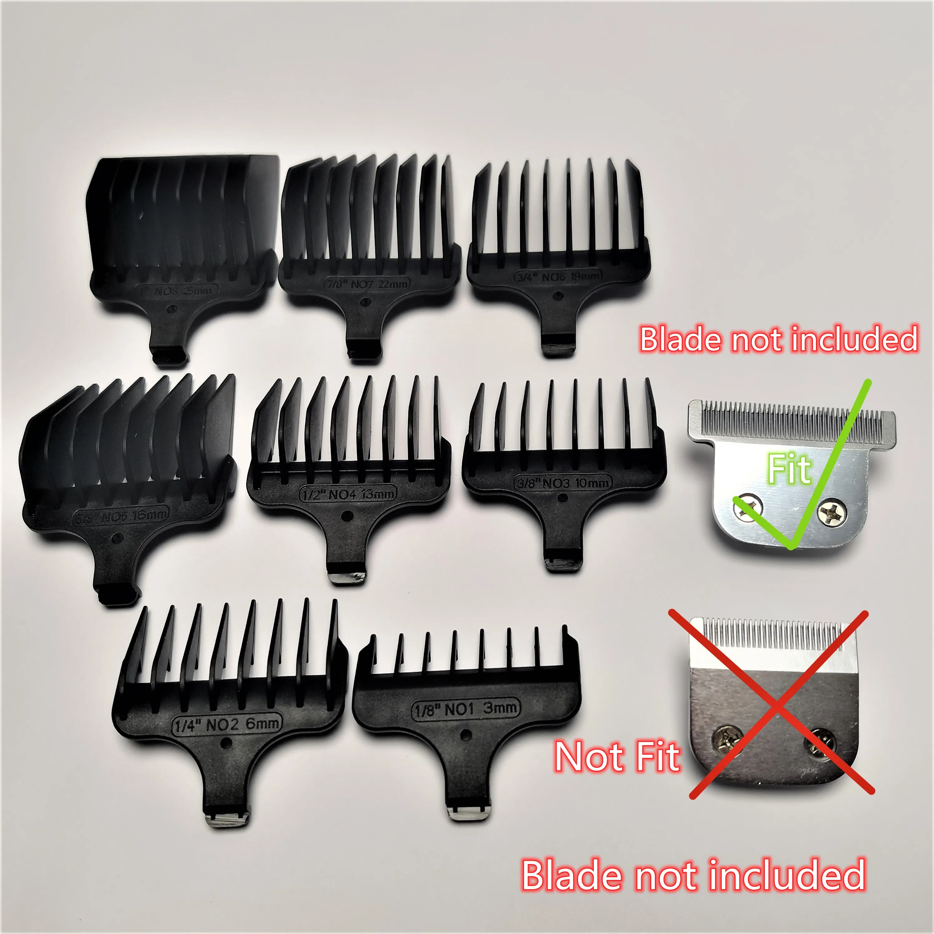 8X Clipper Comb #1- #8,1/8