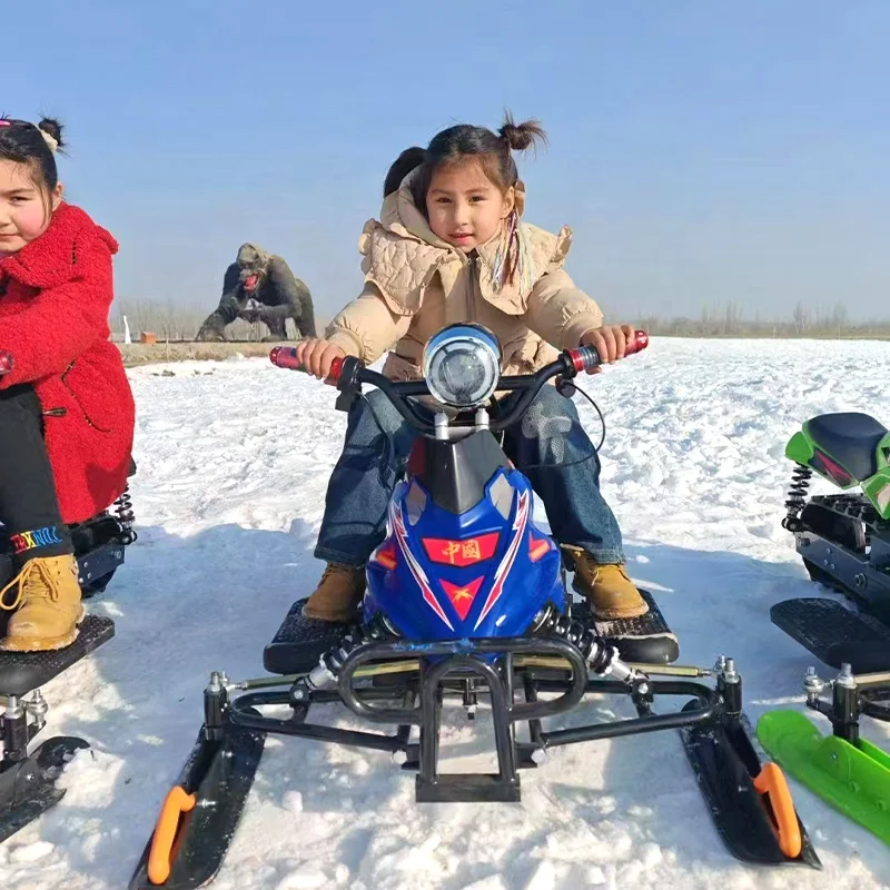 Perlengkapan Ski anak mobil salju, Perlengkapan Ski anak-anak, mobil salju, tempat bermain, kendaraan mobil Ski, bensin elektrik