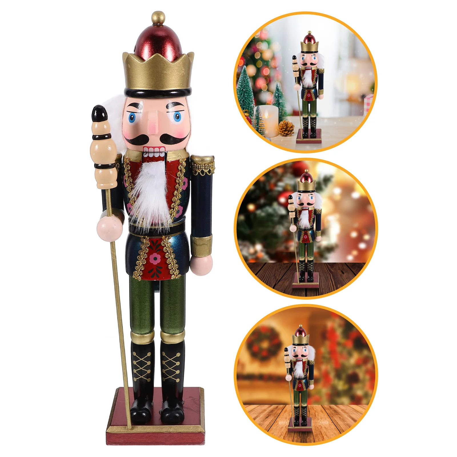 

Christmas Nutcracker Decor Wooden Puppet Xmas Ornament Desktop Craft Exquisite Appearance Festival Display Holiday Decoration