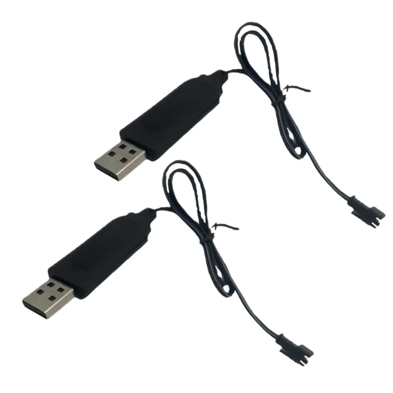 

2Pcs 3.7V Battery Charger Cable SM-2P Keyed USB for RC Toys Drone Smart Safety Protection Accessories