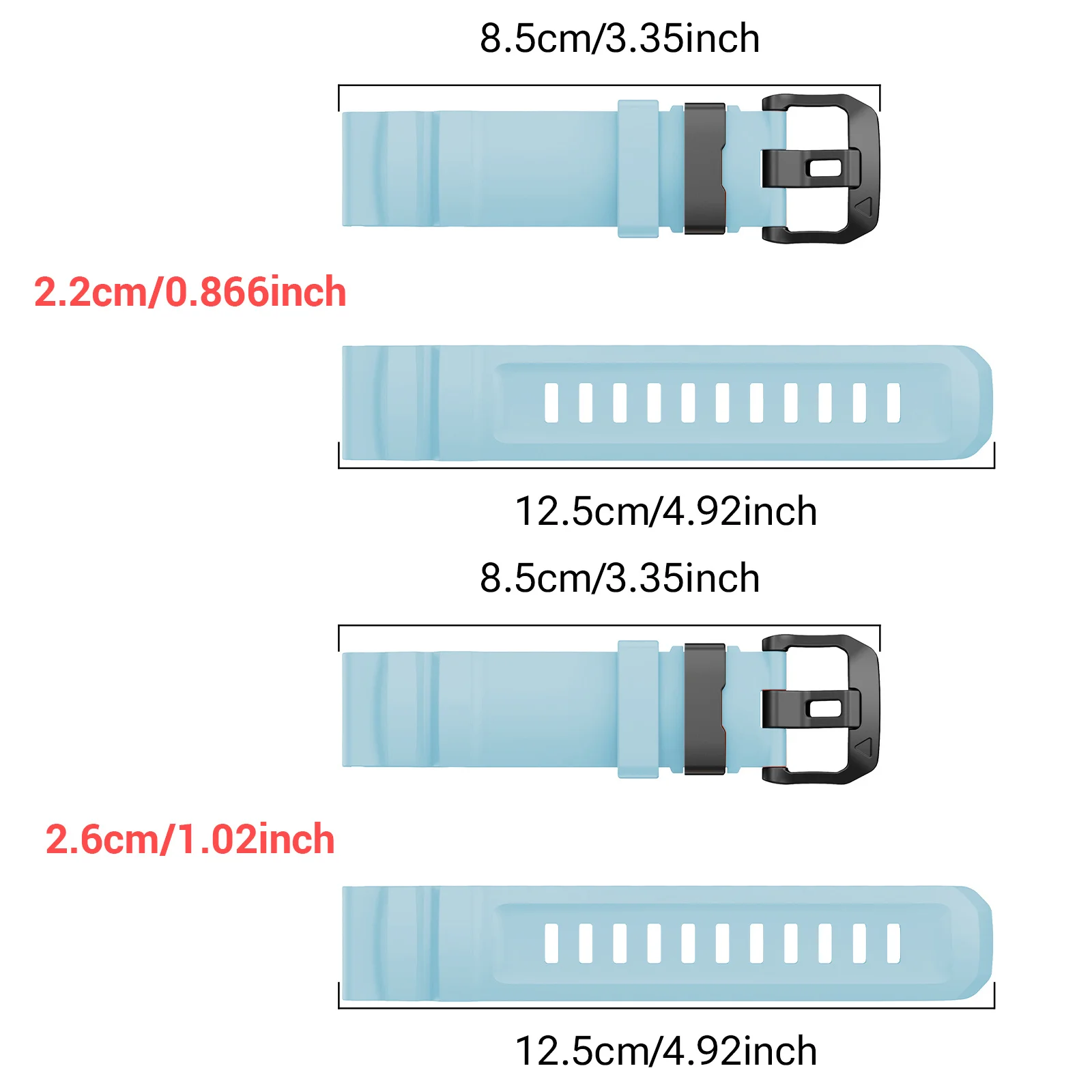 3PCS,22/26mm Luminous Watch Strap For Garmin Fenix 6/6X/7X/Fenix 8 (51/47mm), Fenix 5X/5X Plus/6X Pro Unisex Sports Band - view 2
