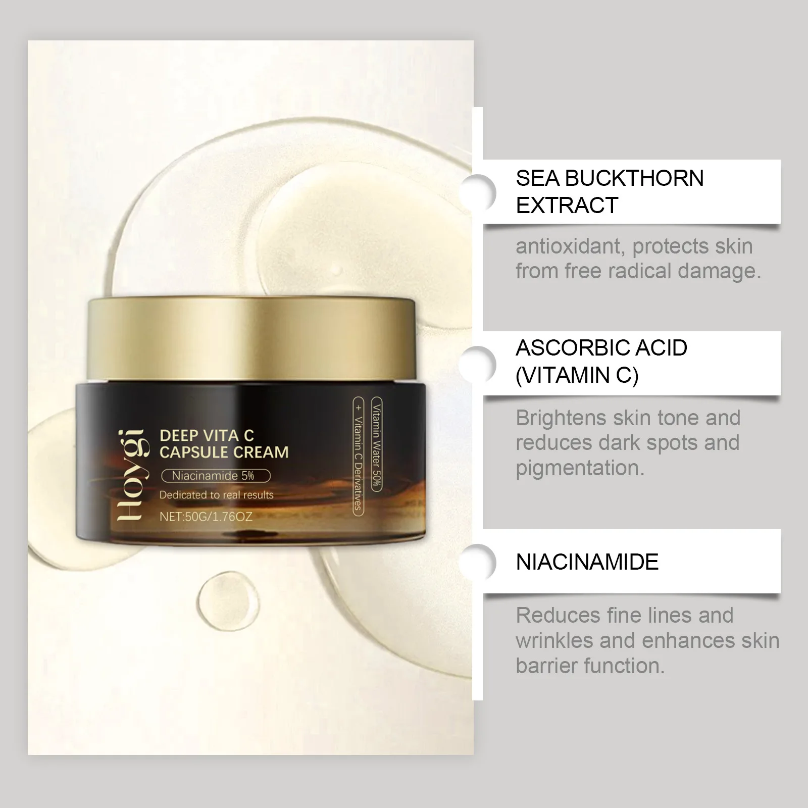 Crema alla niacinamide Dissolvenza Macchia scura Schiarente Melasma Dissolvenza Linea sottile Ringiovanimento Schiarente Ridurre i pori Idratante