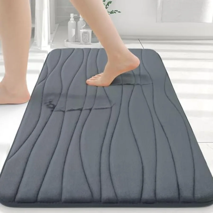 

Memory Foam Bathroom Rug Mat 24x16, Extra Soft and Absorbent Bath Mats, Non-Slip and Machine Washable Bath Rugs for Bathroom Fl