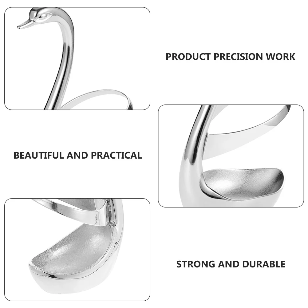 

2Pcs Swan Shaped Flatware Holder Simple Fashion Design Kitchen Supplies Fruit Fork Storage Container Decorative
