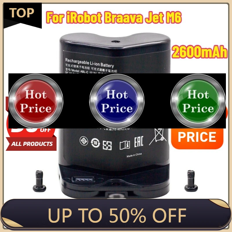 

10.8V 2600mAh Replacement ABL-C Battery for IRobot Braava Jet M6 FOR Ultimate Robot Mop Battery