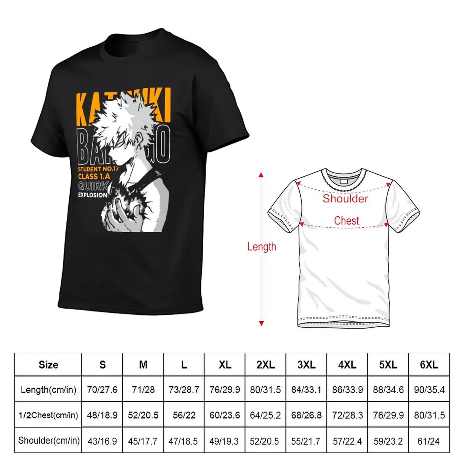 Bakugo Katsuki mha retro T-Shirt blacks cute clothes t shirts for men cotton