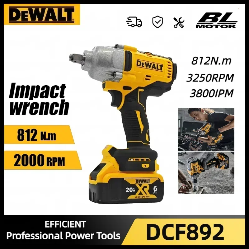 DeWalt DCF892 Brushless Electric Wrench 1/2Inch High Torque 3 Speed Impact Driver Auto Repair Power Tools for Dewalt battery