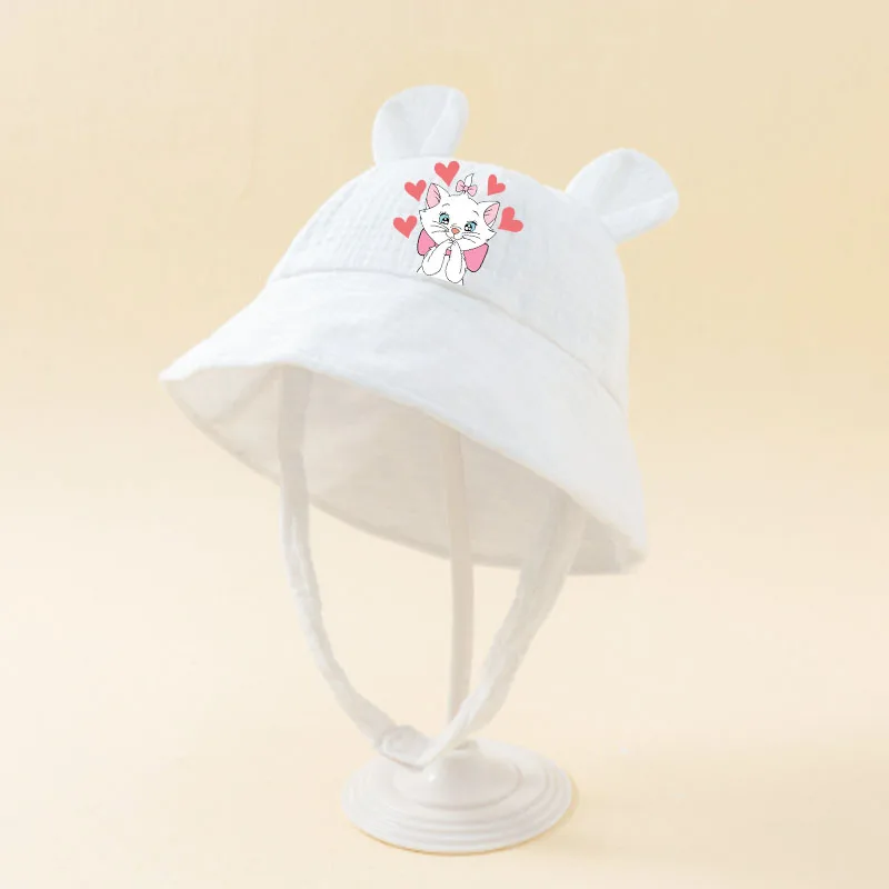 

The Aristocats Marie Cat Spring Autumn Solid Color Soft Baby Bucket Hat Cute Fisherman Hats Kids Summer Boy Girls Children 0-12M