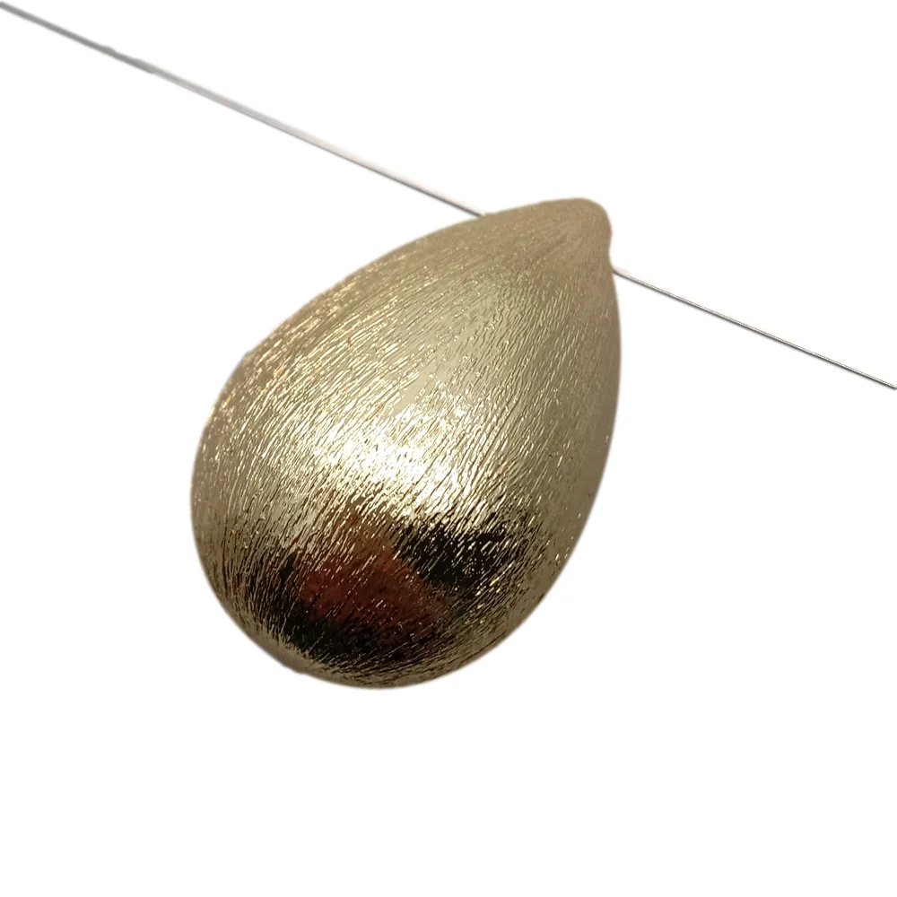 10 PCS 28X40mm Matte Finish Teardrop Bead   Gold Plated beads Connectors DIY Handmade Jewelry Supplies