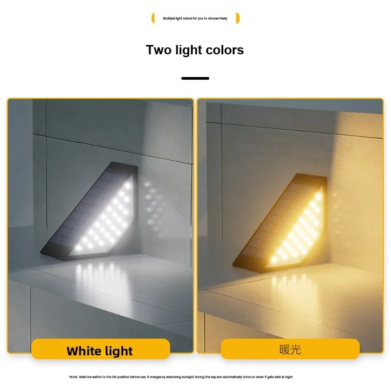 Solar LED Stair Step Light Outdoor Waterproof Solar Powered Lamp for Yard Garden Walkway Stairs Protective Use