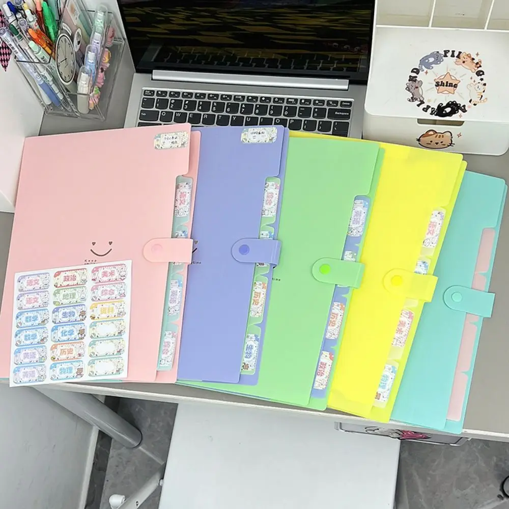 Borsa per documenti espandibile portatile semplice Cartella di file A4 impermeabile di grande capacità Borsa per archivi per PC con sorriso