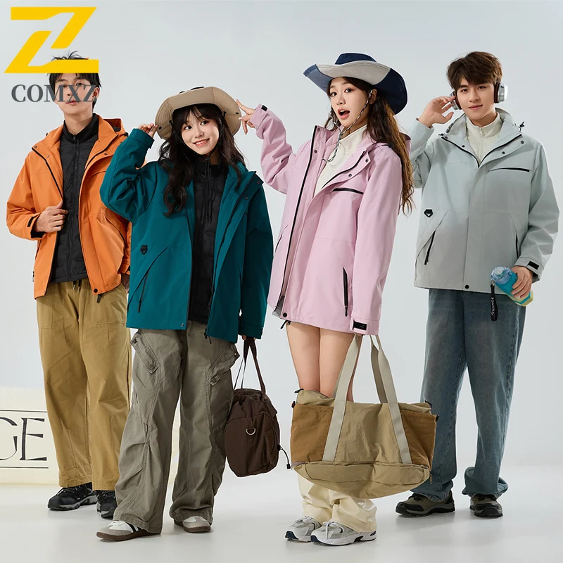 

Couple Charge Jacket 2025 New Windproof Waterproof Breathable Three in One Hooded Jacket Outdoor Camping Hiking Zipper Jacket