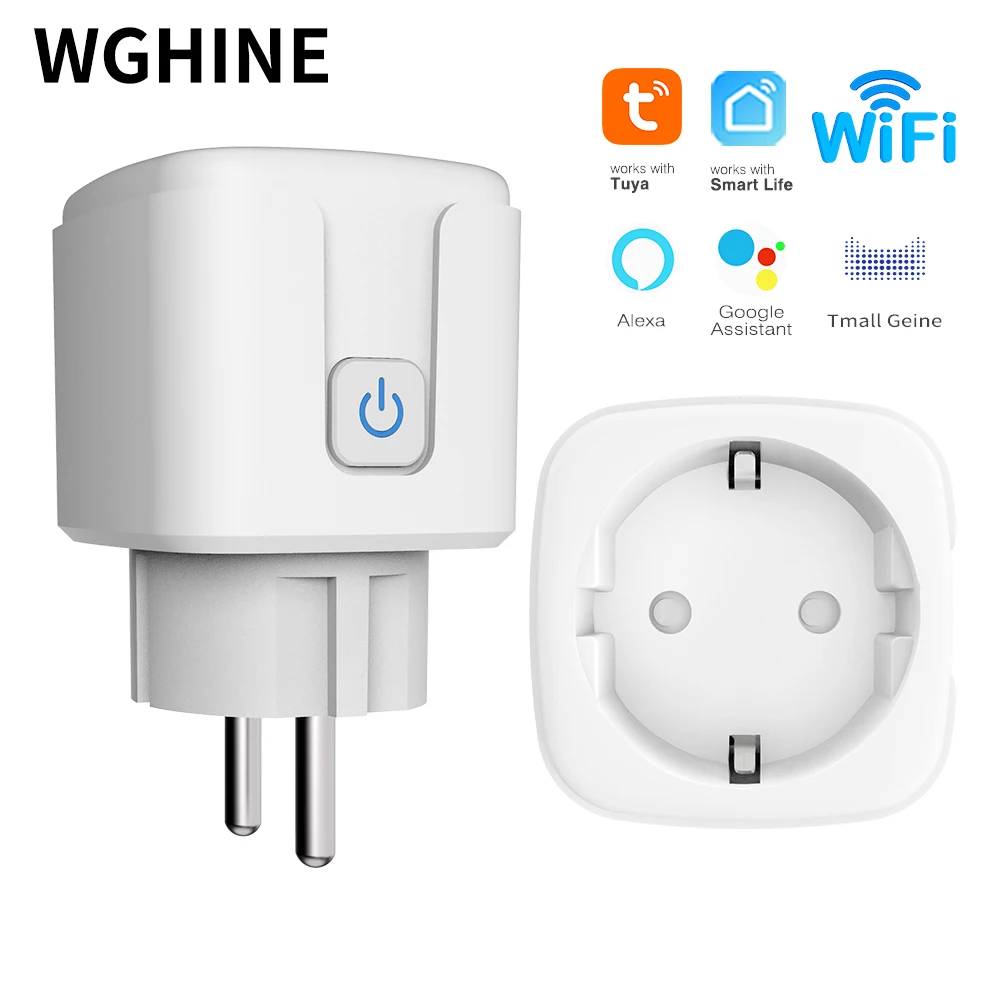 WGHINE Tuya WiFi Smart Socket 16A EU plug Timer AlexaGoogle Home Voice Control Home Appliances