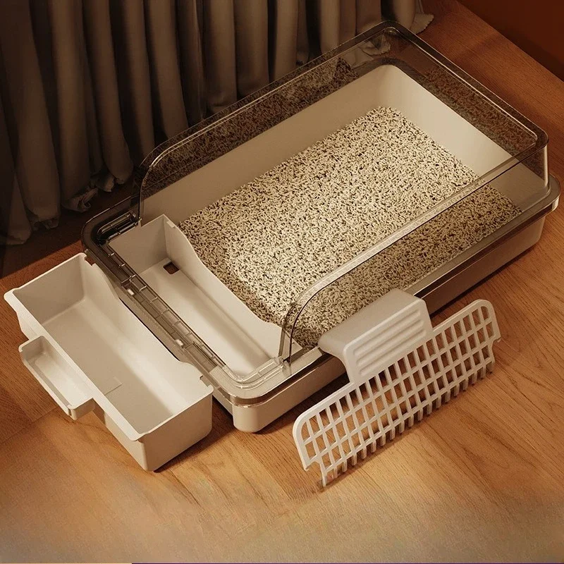 

Самоочищающийся ящик для кошачьего туалета, закрытый, очень большой, с контролем запаха, брызгозащищенный, тихий Caixa Areia Gato Fechada Cat Box