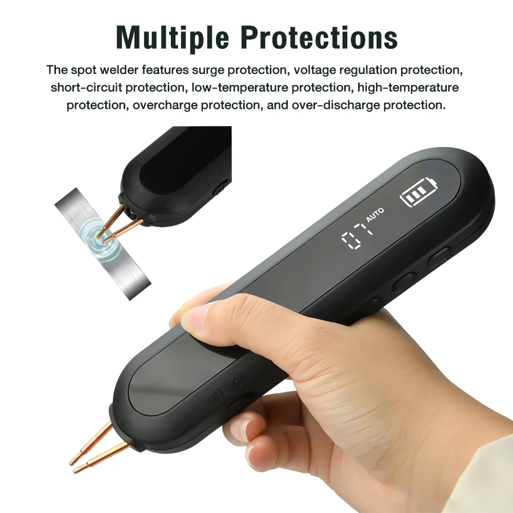 Handheld small portable 12 level and 9-level LED lighting adjustable 18650 lithium battery DIY kit spot welding machine