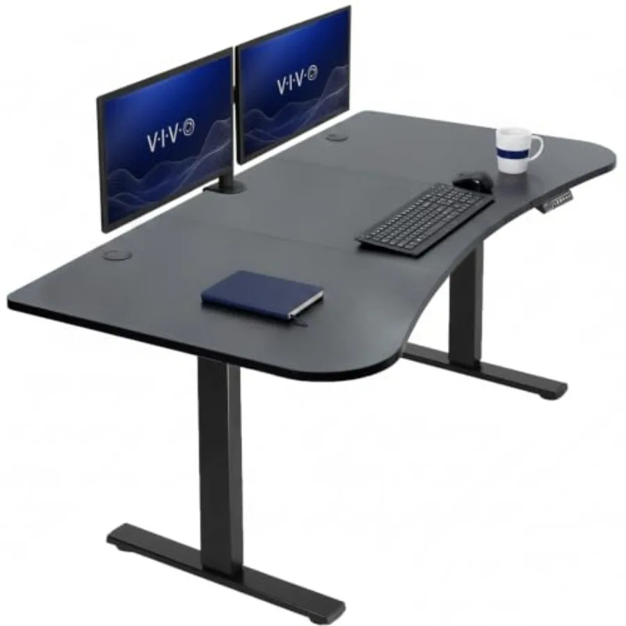 Black Standing Desk for Home Office, Steel Frame with Matte Black Finish, Height-Adjustable Ergonomic Design
