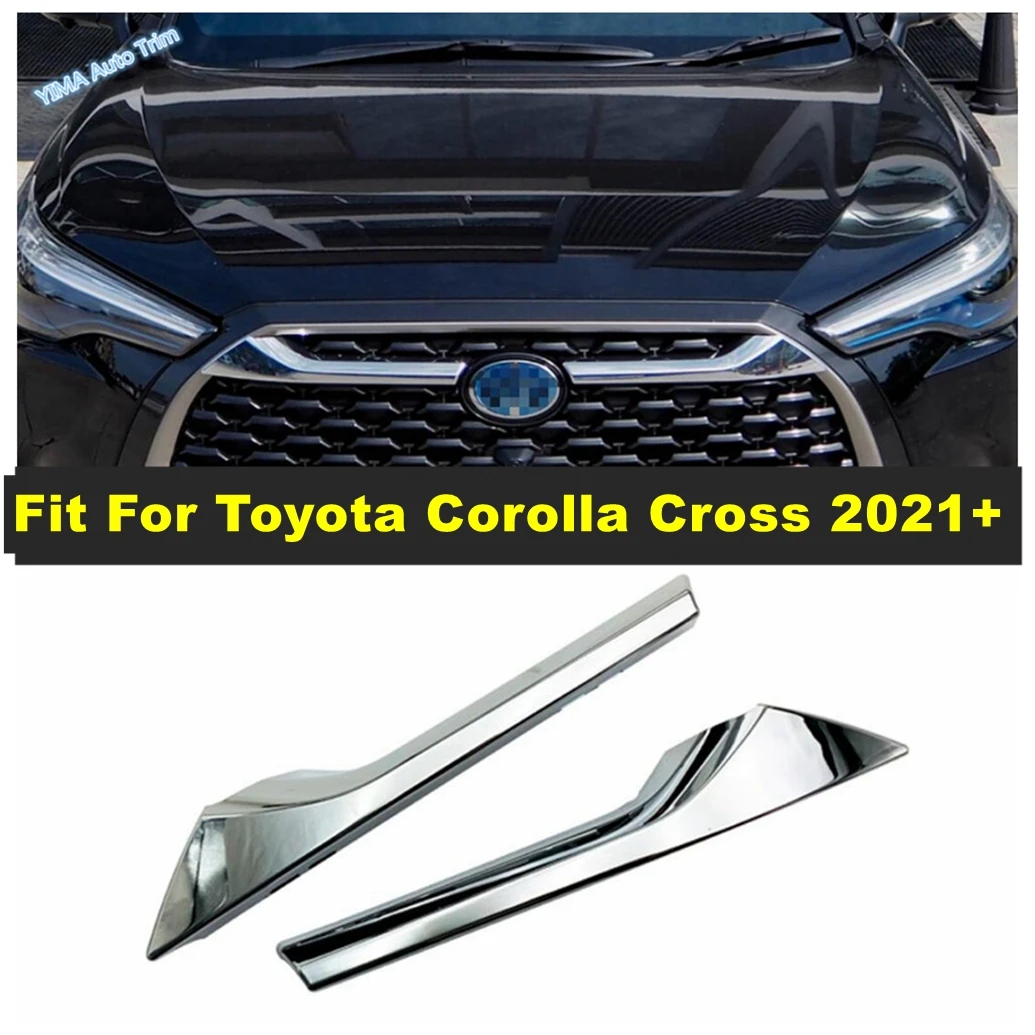 

ABS Auto Front Grill Grille Bumper Insert Bonnet Garnish Strip Decor Cover Trim Accessories For Toyota Corolla Cross 2021 - 2024