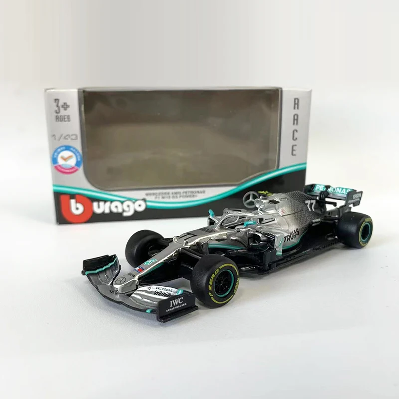 ブラーゴ-車のディスプレイコレクションモデル,ペトロナ,w10 eq power f1 2019,no.77おもちゃ,1:43, 2019