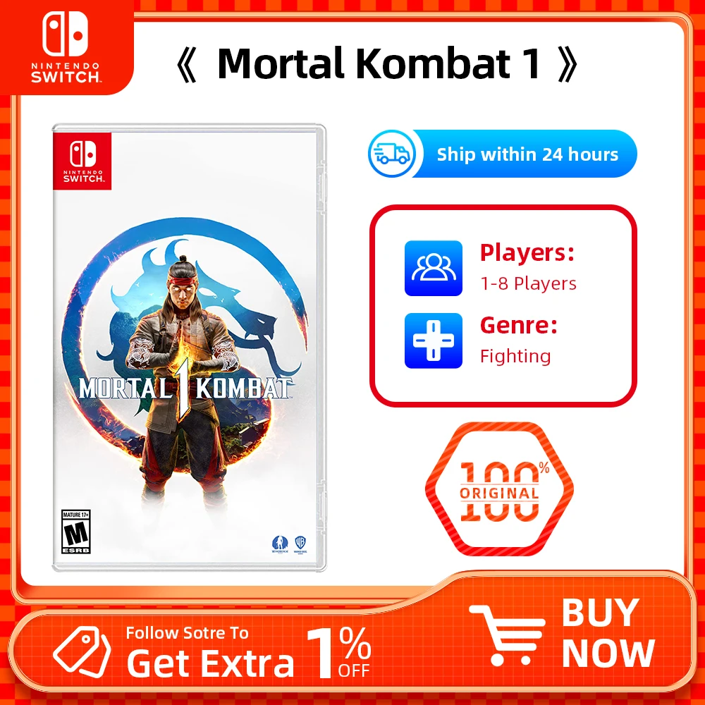 Mortal Kombat 1-физический картридж для Nintendo Switch Game для Nintendo Switch OLED Lite, 100% новый оригинал