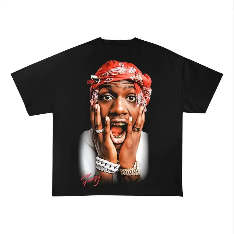 Camicia Lil Yachty, maglietta rap bianca vintage, maglietta con stampa grafica hip-hop, maglietta Merch Lil Yachty, maglietta bianca oversize in cotone pesante