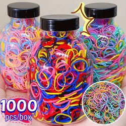 1000pcs/Box Girls Colorful Small Disposable Rubber Bands Gum For Ponytail Holder Elastic Hair Bands Fashion Hair Accessories